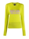 VERSACE LIME GREEN LOGO SWEATER,11319501-F8BD-E134-D38D-E5663D329680