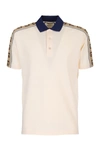 GUCCI WHITE COTTON POLO SHIRT,48B3B808-A2BA-40BB-8E2B-C631FBF9D22E