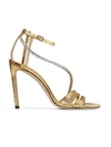 JIMMY CHOO GOLD LEATHER SANDALS,7E2A9598-1DEA-06B1-A0F3-EF93B07DD545