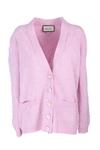 GUCCI PINK WOOL CARDIGAN,937C9423-C170-01DA-E451-FE3ADD1C92E6