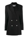 ROTATE BIRGER CHRISTENSEN DOUBLE-BREASTED BLAZER WITH JEWEL BUTTON,9B256FDB-3435-594C-5507-541A07823050