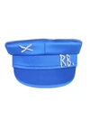 RUSLAN BAGINSKIY BAKER BOY BLUE SATIN HAT,A1F917DC-4A8D-709D-3FBB-FC97219F8D08