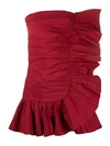 RED VALENTINO RED DRESS WITH RUFFLES,B8C2BF75-7C94-AFEA-26B2-48F8F51ED878