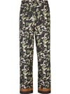 FENDI MULTI-TONAL FOREST GREEN SILK PANTS,F6030DA2-5D71-AC13-37E8-FDA7B07B92A1