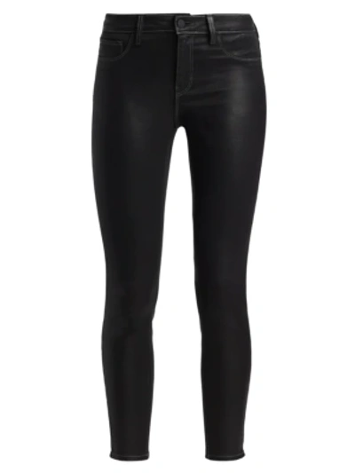 L'agence Marguerite High-rise Skinny Jeans In Noir Contrast Coated