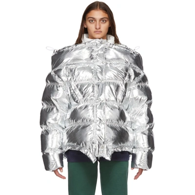 Vetements Silver Upside Down Jacket In Grey