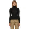 Saint Laurent Ribbed Wool And Cashmere-blend Turtleneck Sweater In 1000 Noir