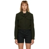 SAINT LAURENT GREEN CROPPED MILITARY JACKET