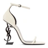 Saint Laurent Opyum Patent-leather Sandals In 1607 Latte