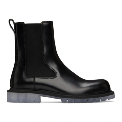 Bottega Veneta Leather Boots With Platform Soles In Black