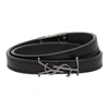 Saint Laurent Black Opyum Double Wrap Bracelet