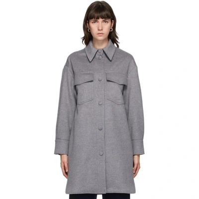 Stella Mccartney Kerry Oversize Wool Utility Coat In Grey