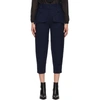 STELLA MCCARTNEY NAVY WOOL CECILIA FRONT POCKETS TROUSERS