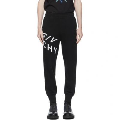 Givenchy Black Embroidered Refracted Logo Sweatpants