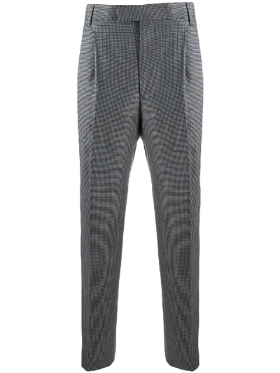 Paul Smith High-rise Copped Houndstooth Trousers In Grey