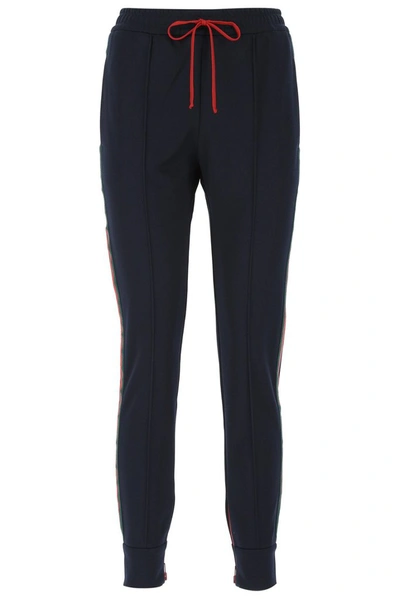 Gucci Cherry Piquet Jersey Pants In Blue