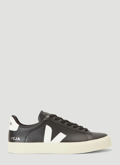 Veja Campo Easy Two-tone Leather Trainers In Black / White