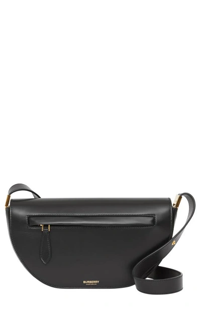 Burberry Olympia Small Smooth Leather Crossbody Bag In Black