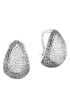 JOHN HARDY CLASSIC CHAIN SILVER DIAMOND PAVÉ BUDDHA BELLY EARRINGS,EBP9002652DI