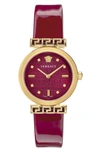 VERSACE GRECA DETAILED LEATHER STRAP WATCH, 34MM,VELW00320