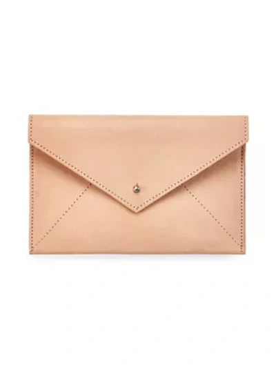 Graphic Image Medium Leather Envelope In Natural