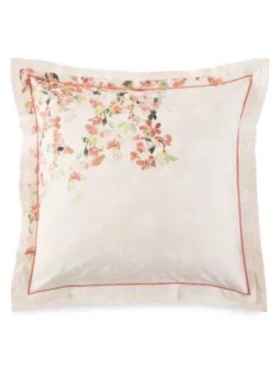 Anne De Solene Glycine Wisteria Floral Euro Sham In Corail