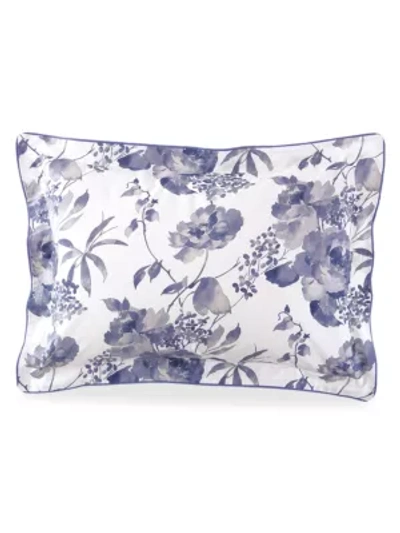 Anne De Solene Marquise Peony & Hydrangea Pillow Sham In Blue