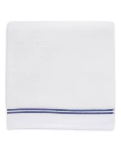 Sferra Aura Bath Cotton Sheet In White Navy