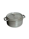 Staub 5.5-quart Round Cocotte In Graphite Grey