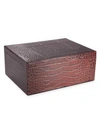 Graphic Image Large Croc-embossed Leather Box In Brown