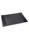 Graphic Image Croc-embossed Leather Desk Blotter In Black