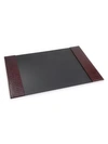 Graphic Image Croc-embossed Leather Desk Blotter In Brown