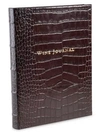 Graphic Image Croc-embossed Tabbed Leather Wine Journal In Brown