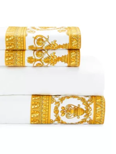 Versace Barocco 毛巾五件组 In White Gold