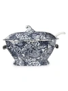 Ralph Lauren X Burleigh Faded Peony 2-piece Earthware Soup Tureen & Ladle Set In Indigo