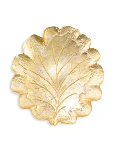 Vietri Moon Glass Leaf Platter In Gold