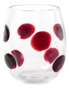 Vietri Drop Stemless Wine Glass In Red