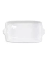 Vietri Incanto Stone Stripe Rectangular Baking Dish In White