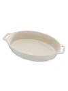 Staub 11" Oval Stoneware Baking Dish In Rustic Ivory