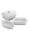 Staub Ceramics 4-pc Mixed Baking Dish Set In White