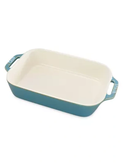 Staub 10.5" X 7.5" Rectangular Baking Dish In Rustic Turquoise