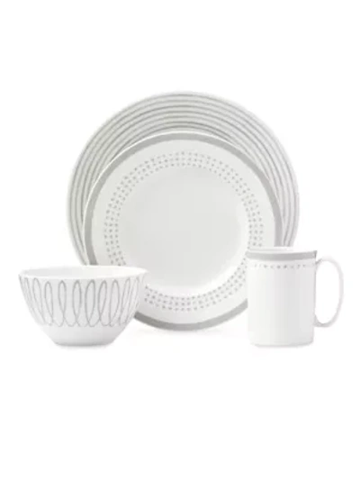 Kate Spade Charlotte Street 4-piece Casual Place Setting In Grey
