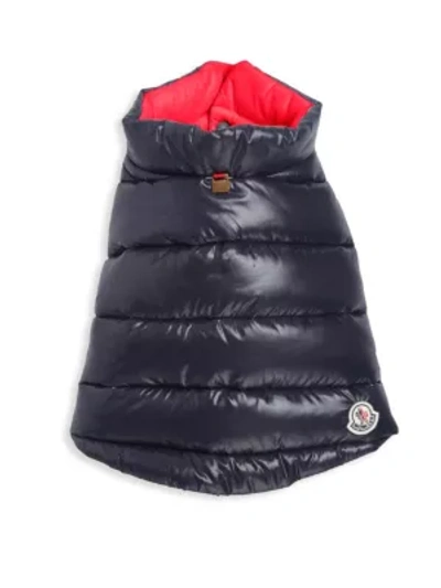 Moncler Reversible Quilted Dog Vest In Blue Red