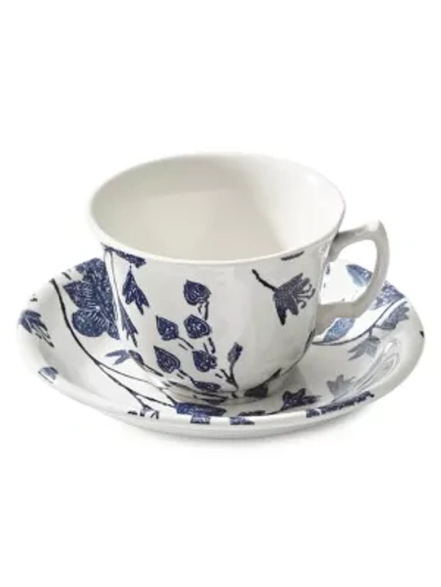 Ralph Lauren Burleigh Garden Vine Teacup & Saucer In Indigo