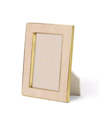 Aerin Rectangular Shagreen Picture Frame In Gold