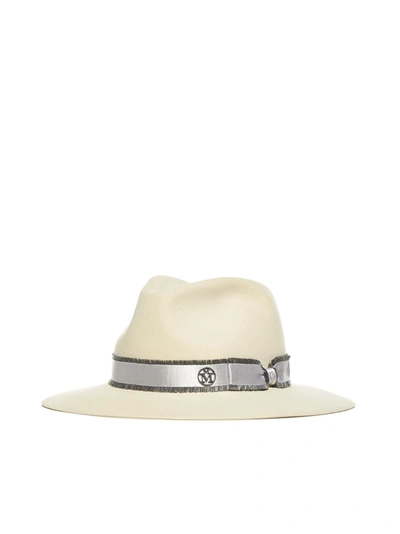 Maison Michel Rico Fedora Hat In White