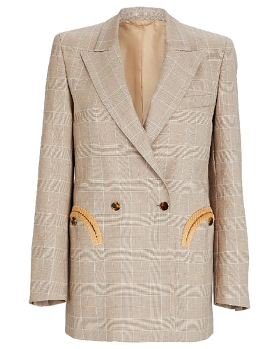 Blazé Milano Solandge Everyday Herringbone Wool Blazer In Beige