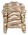 ULLA JOHNSON Daphne Marled Puff Sleeve Sweater,060057456045