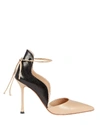 FRANCESCO RUSSO WAVE 105 ANKLE WRAP PUMPS,060058205093