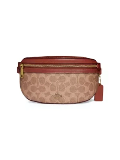 Coach Women's Signature Coated Canvas & Leather Belt Bag In Brass/tan/rust